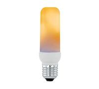 Eglo Ampoule LED effet flamme E27, lampe décorative scintillante en forme de tube, 3 watts, 90 lumens, blanc chaud, 1600 Kelvin, T40, Ø 4 cm