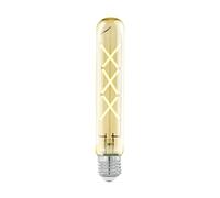 EGLO Ampoule LED tube E27, lampe Edison à incandescence en forme de tige, éclairage vintage et rétro, 4 watts (correspond à 32 watts), 350 lumens, blanc chaud, ambré, 2200 Kelvin, T30, Ø 3 cm