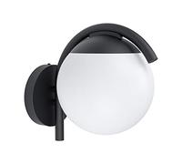 Eglo Applique Murale d'Extérieur Prata Vecchia, 1 Lampe d'Extérieur Moderne, Minimaliste, Applique Murale en Acier Galvanisé Noir et Plastique Blanc, Lampe Extérieure avec Culot E27, Ip44
