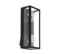 Eglo Applique murale extérieure Alamonte 1-2 lampes acier galvanisé noir verre transparent E27 IP44
