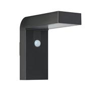 Eglo Applique murale extérieure Barracconi, lampe solaire avec détecteur de mouvement et capteur crépusculaire, éclairage d'extérieur en aluminium noir, IP44