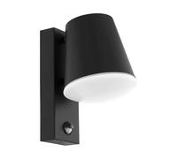 Eglo Applique Murale Extérieure Caldio, 1 Ampoule avec Détecteur de Mouvement, Applique Murale en Acier et Plastique, Couleur : Anthracite, Blanc, Culot : E27, Ip44