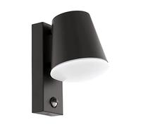 Eglo Applique Murale Extérieure Caldio, 1 Ampoule avec Détecteur de Mouvement, Applique Murale en Acier et Plastique, Couleur : Anthracite, Blanc, Culot : E27, Ip44