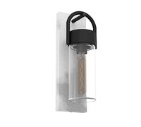 Eglo Applique murale extérieure Carraro, éclairage extérieur pour façade, lampe mur en béton effet, spot métal noir et gris, verre transparent, douille E27, IP44