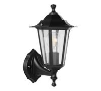 EGLO Applique murale extérieure Laterna 4, éclairage d’extérieur en fonte d’aluminium noir et verre, lampe avec douille E27, IP44