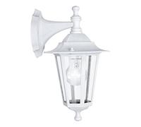 Eglo Applique murale extérieure Laterna 5, éclairage d’extérieur en fonte d’aluminium blanc et verre, douille E27, IP44
