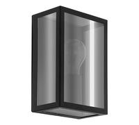 Eglo Applique murale extérieure LED Alamonte Smoke, éclairage d'extérieur avec verre fumé, luminaire en acier et verre noir, douille E27, IP44