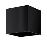 Eglo Applique murale extérieure LED Barcarola-E, lampe d'extérieur avec éclairage haut et bas, luminaire cube en plastique noir, blanc neutre, IP44