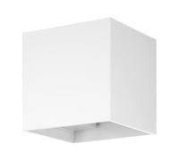 Eglo Applique murale extérieure LED Barcarola-E, lampe d'extérieur avec éclairage haut et bas, luminaire cube en plastique blanc, lumière blanche neutre, IP44