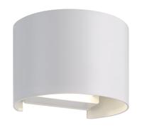 EGLO Applique murale extérieure LED Barcarola-E, lampe terrasse avec éclairage intdirect, luminaire d'extérieur semi-circulaire, plastique blanc, blanc neutre, IP44