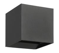 EGLO Applique murale extérieure LED Calpino 3, lampe de façade d'extérieur avec éclairage up et down, luminaire mural en métal anthracite, blanc chaud, IP54