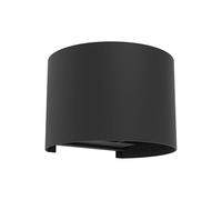 EGLO Applique murale extérieure LED Calpino 3, lampe terrasse avec éclairage intdirect, luminaire d'extérieur en aluminium noir, spot blanc chaud, IP54