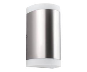 Eglo Applique murale extérieure LED Carpinera, éclairage mural d’extérieur en acier inox et plastique blanche, 2 flammes, GU10, IP44