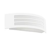 Eglo Applique murale extérieure LED Leiros, lampe de façade rectangulaire, luminaire d‘extérieur en métal blanc, blanc chaud, IP44