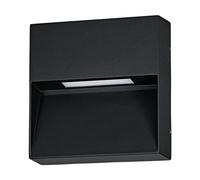 Eglo Applique murale extérieure LED Maruggio, lampe de façade carrée, luminaire d‘extérieur en aluminium noir, température de couleur variable (blanc chaud - froid), IP65
