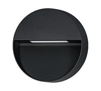 Eglo Applique murale extérieure LED Maruggio, lampe de façade ronde, luminaire d‘extérieur en aluminium noir, température de couleur variable (blanc chaud - froid), IP65