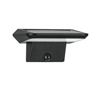 EGLO Applique murale extérieure LED Porrassa, lampe solaire puissant avec détecteur de mouvement et capteur crépusculaire, éclairage mural d'extérieur en plastique noir, IP44