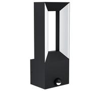 Eglo Applique murale extérieure LED Riforano, détecteur de mouvement et de crépuscule, IP44, noir/blanc