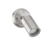 Eglo Applique murale extérieure LED Robledo, éclairage d’extérieur en acier inox et verre, spot en aspect argenté, douille GU10, IP44