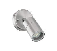 Eglo Applique murale extérieure LED Robledo, éclairage d’extérieur en acier inox et verre, spot en aspect argenté, douille GU10, IP44