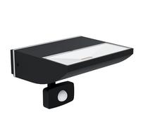 Eglo Applique murale extérieure LED Sorronaro avec détecteur de mouvement et de crépuscule, éclairage mural d'extérieur en fonte d'aluminium noire et plastique blanche, IP44