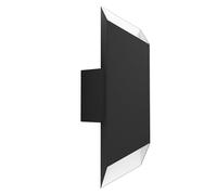 Eglo Applique murale extérieure LED Spiazzina, lampe murale d'extérieur avec éclairage up et down, métal noir et blanc, blanc chaud, IP55