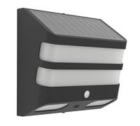 Eglo Applique murale extérieure LED Stiappa, lampe solaire avec détecteur de mouvement, éclairage mural d'extérieur en plastique noir et blanc, IP44
