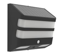 Eglo Applique murale extérieure LED Stiappa, lampe solaire avec détecteur de mouvement, éclairage mural d'extérieur en plastique noir et blanc, IP44