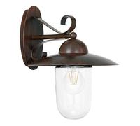 Eglo Applique Murale Extérieure Milton 1 Ampoule en Acier Galvanisé et Verre Couleur : Bronze Antique E27 Ip44
