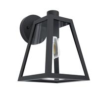 Eglo Applique Murale Extérieure Mirandola - 1 Ampoule - Vintage - Rétro - Applique Murale en Fonte d'Aluminium Noir et Verre Transparent - Lampe Extérieure avec Douille E27 - Ip44