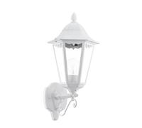 Eglo Applique murale extérieure Navedo, éclairage d’extérieur en fonte d’aluminium blanc et verre, douille E27, IP44