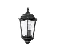 EGLO Applique murale extérieure Navedo, éclairage d’extérieur en fonte d’aluminium noir avec patine argentée et verre, douille E27, IP44