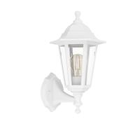 Eglo Applique murale extérieure Olgiata-E, lampe terrasse vintage, éclairage d'extérieur, lanterne en plastique blanc et transparent, douille E27, IP44