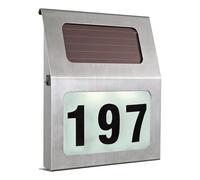 Eglo Applique murale extérieure solaire Orimini, lampe LED d'extérieur avec numéro de maison, acier inoxydable, lumière blanche neutre, IP44