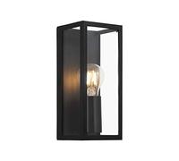 Eglo Applique murale intérieure Amezola, luminaire d’intérieur industriel et vintage en acier noir et verre transparent, lampe de salon, de couloir et de salle de bains, douille E27, IP44