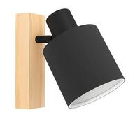 Eglo Applique murale intérieure Batallas - scandinave, bois/tissu/métal, noir/blanc, E27