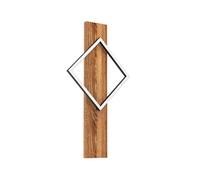 EGLO Applique murale intérieure LED Boyal, lampe avec poutre en bois, luminaire en bois rustique et métal noir, spot certifié FSC, blanc chaud, 56 cm