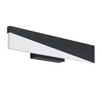 Eglo Applique murale intérieure LED Isidro, luminaire d’intérieur en métal noir et plastique opaque, lampe de salon et de couloir, blanc chaud