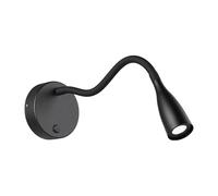 Eglo Applique murale intérieure LED Olivandino, lampe de lecture avec bras articulé, luminaire pour salon et chambre, spot orientable en métal et plastique noir, blanc chaud