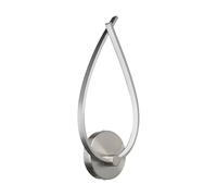 Eglo Applique murale intérieure LED Palozza 1, luminaire d’intérieur courbé, lampe de salon et de couloir en métal nickel mat, blanc chaud