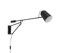 Eglo Applique murale intérieure Loreto 1 – orientable, bras articulé, métal noir/blanc, douille E27