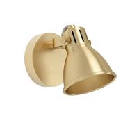 Eglo Applique murale intérieure Seras, luminaire d'intérieur avec spot orientable, lampe élégante pour salon et couloir, métal laiton brossé, avec ampoule LED GU10, blanc chaud