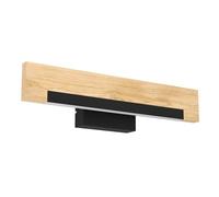 Eglo Applique murale LED Camacho, lampe mural avec intensité variable, en acier, bois et plastique, luminaire pour salon et couloir en noir, nature et blanc, certifiée FSC