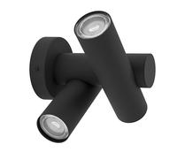 Eglo Applique murale LED extérieure Fossignano, lampe d'extérieur avec spot orientable, aluminium noir, lumière blanc chaud, IP44