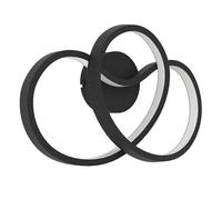 EGLO Applique murale LED Gianella, luminaire intérieur minimaliste, lampe pour couloir et salon, éclairage en métal noir, blanc chaud