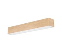 Eglo Applique murale LED Sania 6, éclairage up et down, lampe en métal aspect bois clair, luminaire miroir pour salle de bain et couloir, blanc chaud, IP44