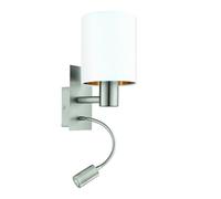 EGLO Applique murale Pasteri, lampe textile pour chambre avec LED lecture