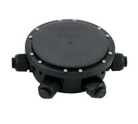 EGLO Boîte de jonction étanche, raccord électrique extérieur avec 6 voies, boîte de dérivation en plastique noir, IP68