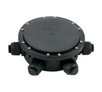 EGLO Boîte de jonction étanche, raccord électrique extérieur avec 6 voies, boîte de dérivation en plastique noir, IP68