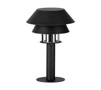 Eglo Borne lumineuse Chiappera, potelet éclairage extérieur pour chemin, jardin et terrasse, luminaire d’extérieur en métal noir et verre transparent, lampe de pilier avec douille E27, IP65